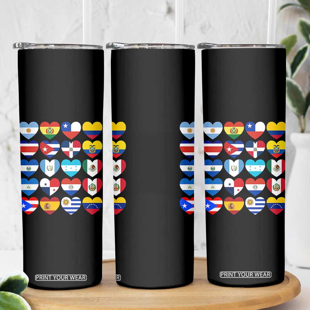 Hispanic Heritage Month Latin American Countries Heart Skinny Tumbler TS11 Print Your Wear