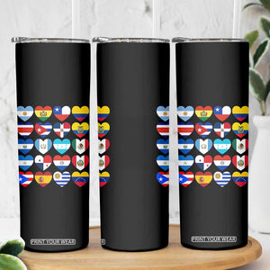 Hispanic Heritage Month Latin American Countries Heart Skinny Tumbler TS11 Print Your Wear