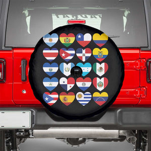 Hispanic Heritage Month Latin American Countries Heart Spare Tire Cover TS11 Black Print Your Wear