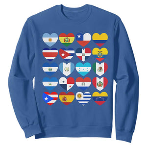 Hispanic Heritage Month Latin American Countries Heart Sweatshirt TS11 Royal Blue Print Your Wear