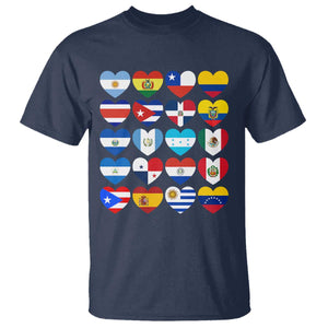 Hispanic Heritage Month Latin American Countries Heart T Shirt TS11 Navy Print Your Wear