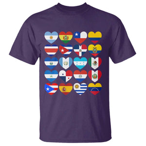 Hispanic Heritage Month Latin American Countries Heart T Shirt TS11 Purple Print Your Wear