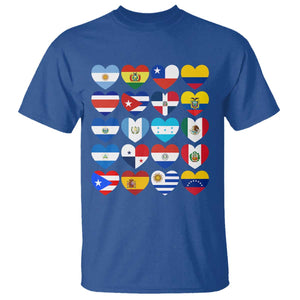 Hispanic Heritage Month Latin American Countries Heart T Shirt TS11 Royal Blue Print Your Wear