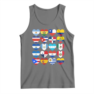Hispanic Heritage Month Latin American Countries Heart Tank Top TS11 Black Heather Print Your Wear