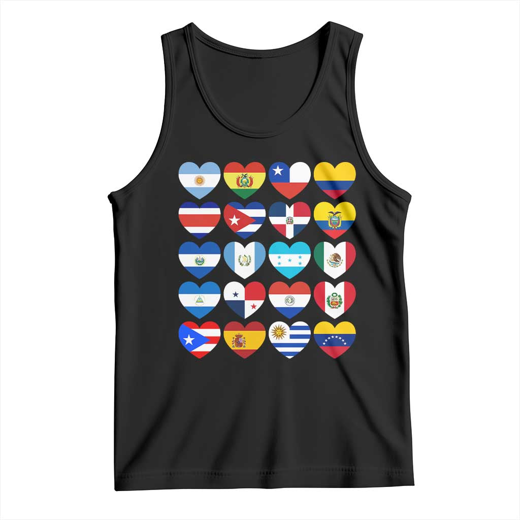 Hispanic Heritage Month Latin American Countries Heart Tank Top TS11 Black Print Your Wear