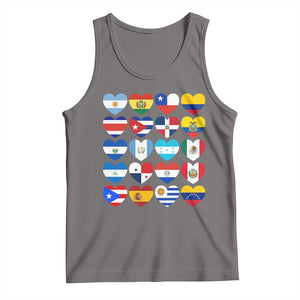 Hispanic Heritage Month Latin American Countries Heart Tank Top TS11 Deep Heather Print Your Wear