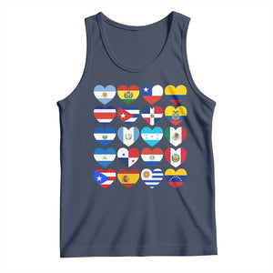 Hispanic Heritage Month Latin American Countries Heart Tank Top TS11 Navy Print Your Wear