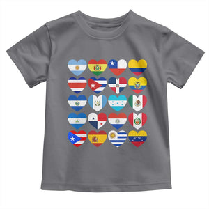 Hispanic Heritage Month Latin American Countries Heart Toddler T Shirt TS11 Charcoal Print Your Wear