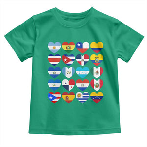 Hispanic Heritage Month Latin American Countries Heart Toddler T Shirt TS11 Irish Green Print Your Wear