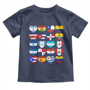 Hispanic Heritage Month Latin American Countries Heart Toddler T Shirt TS11 Navy Print Your Wear