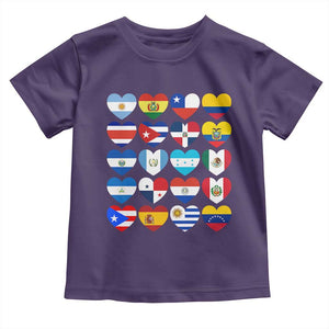 Hispanic Heritage Month Latin American Countries Heart Toddler T Shirt TS11 Purple Print Your Wear