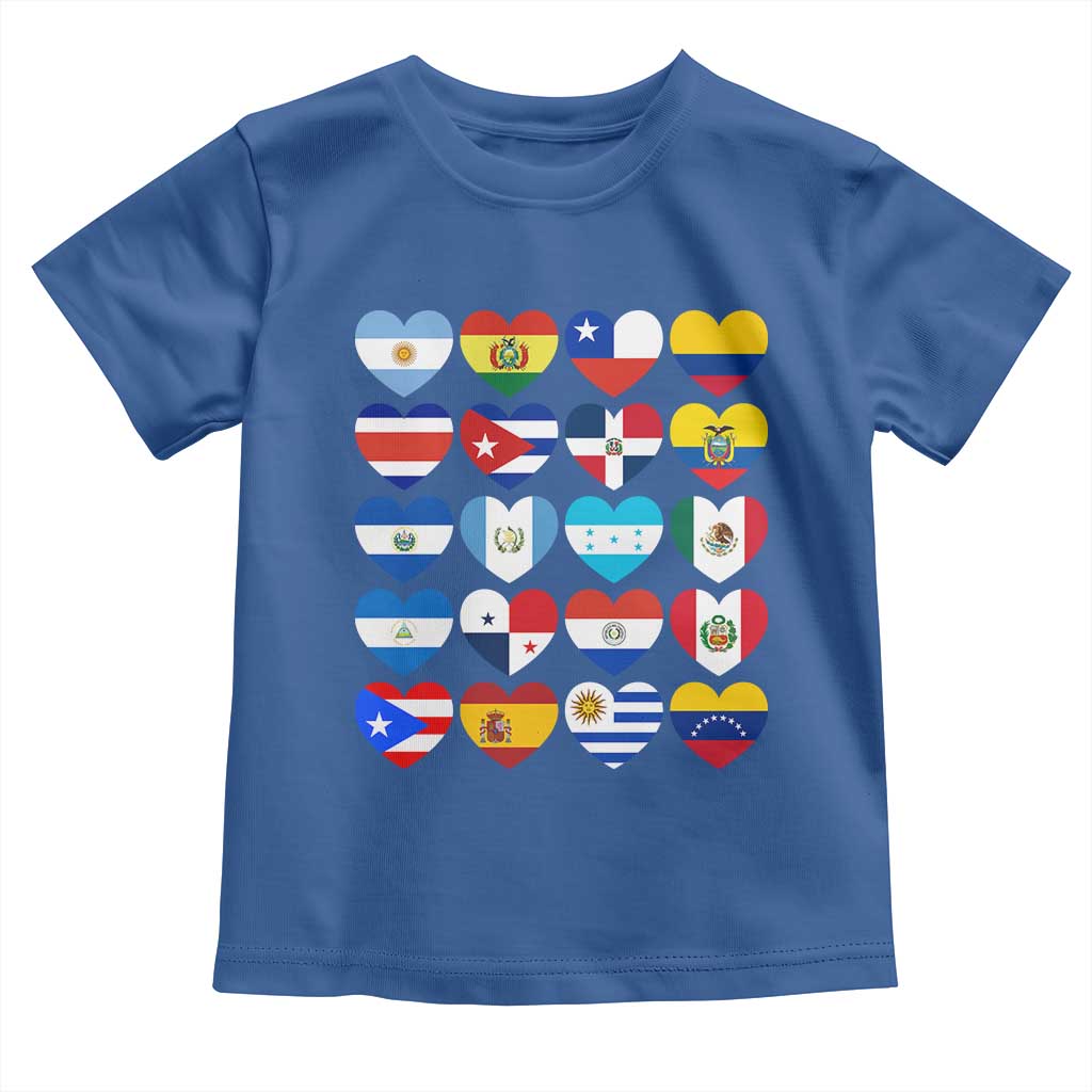 Hispanic Heritage Month Latin American Countries Heart Toddler T Shirt TS11 Royal Blue Print Your Wear