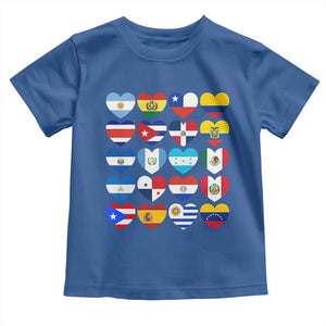 Hispanic Heritage Month Latin American Countries Heart Toddler T Shirt TS11 Royal Blue Print Your Wear