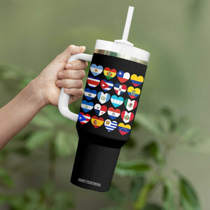 Hispanic Heritage Month Latin American Countries Heart Tumbler With Handle TS11 Print Your Wear