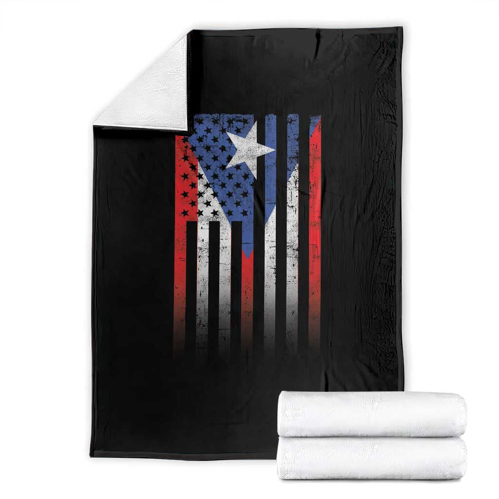 Puerto Rican American Throw Blanket Half Rican American Puerto Rico Pride TS11 Black Print Your Wear