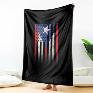 Puerto Rican American Throw Blanket Half Rican American Puerto Rico Pride TS11 Print Your Wear