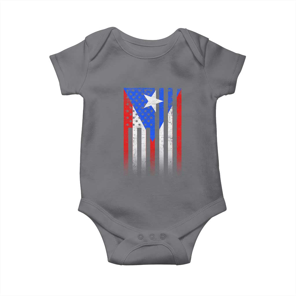 Puerto Rican American Baby Onesie Half Rican American Puerto Rico Pride TS11 Charcoal Print Your Wear
