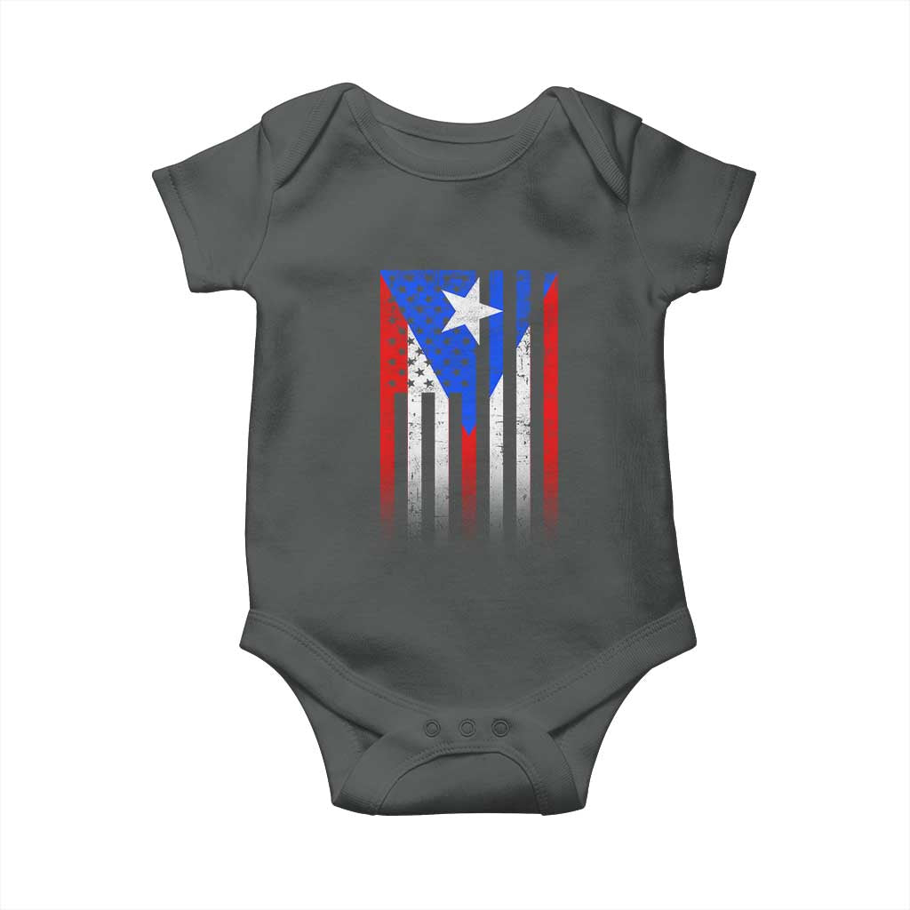 Puerto Rican American Baby Onesie Half Rican American Puerto Rico Pride TS11 Dark Heather Print Your Wear