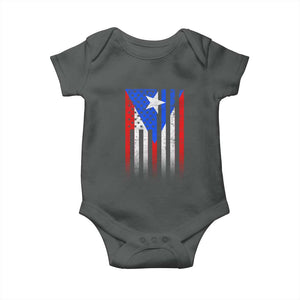 Puerto Rican American Baby Onesie Half Rican American Puerto Rico Pride TS11 Dark Heather Print Your Wear