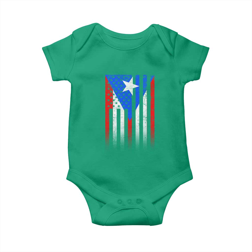 Puerto Rican American Baby Onesie Half Rican American Puerto Rico Pride TS11 Irish Green Print Your Wear