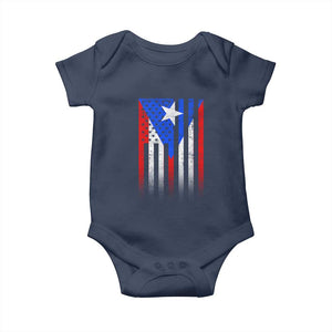 Puerto Rican American Baby Onesie Half Rican American Puerto Rico Pride TS11 Navy Print Your Wear
