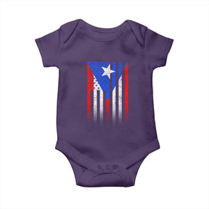 Puerto Rican American Baby Onesie Half Rican American Puerto Rico Pride TS11 Purple Print Your Wear