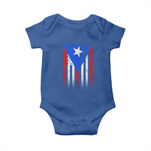 Puerto Rican American Baby Onesie Half Rican American Puerto Rico Pride TS11 Royal Blue Print Your Wear