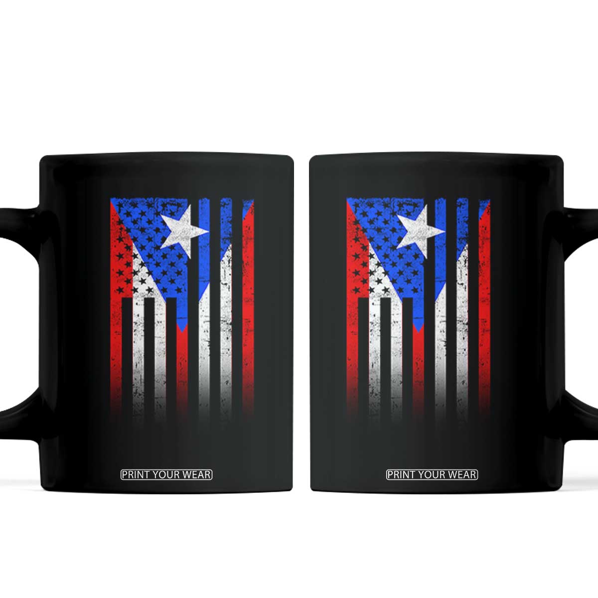 Puerto Rican American Coffee Mug Half Rican American Puerto Rico Pride TS11 Black Print Your Wear