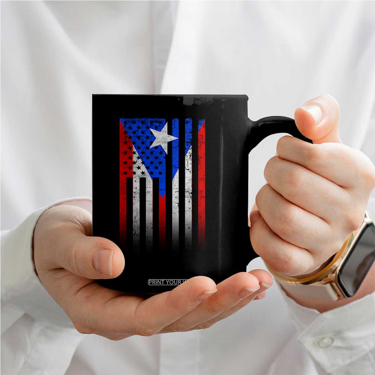 Puerto Rican American Coffee Mug Half Rican American Puerto Rico Pride TS11 Print Your Wear