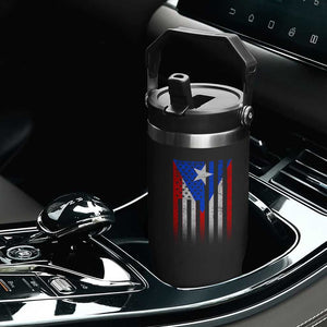 Puerto Rican American Flip Straw Tumbler Half Rican American Puerto Rico Pride TS11 Print Your Wear