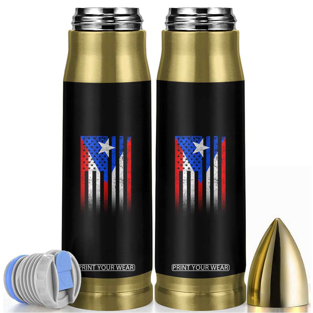 Puerto Rican American Bullet Tumbler Half Rican American Puerto Rico Pride TS11 Black Print Your Wear
