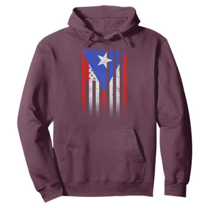 Puerto Rican American Hoodie Half Rican American Puerto Rico Pride TS11 Maroon Print Your Wear
