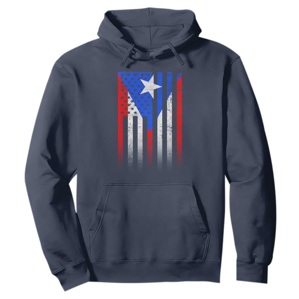 Puerto Rican American Hoodie Half Rican American Puerto Rico Pride TS11 Navy Print Your Wear