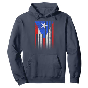 Puerto Rican American Hoodie Half Rican American Puerto Rico Pride TS11 Navy Print Your Wear