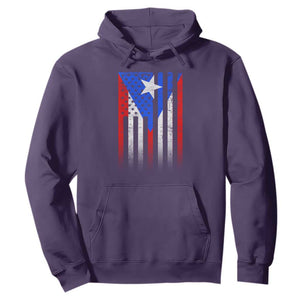 Puerto Rican American Hoodie Half Rican American Puerto Rico Pride TS11 Purple Print Your Wear
