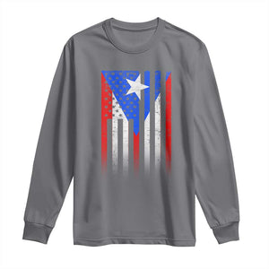 Puerto Rican American Long Sleeve Shirt Half Rican American Puerto Rico Pride TS11 Charcoal Print Your Wear