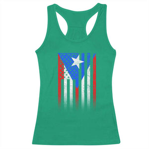 Puerto Rican American Racerback Tank Top Half Rican American Puerto Rico Pride TS11 Irish Green Print Your Wear