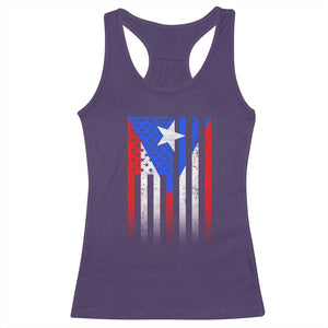 Puerto Rican American Racerback Tank Top Half Rican American Puerto Rico Pride TS11 Purple Print Your Wear