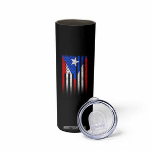 Puerto Rican American Skinny Tumbler Half Rican American Puerto Rico Pride TS11 Print Your Wear