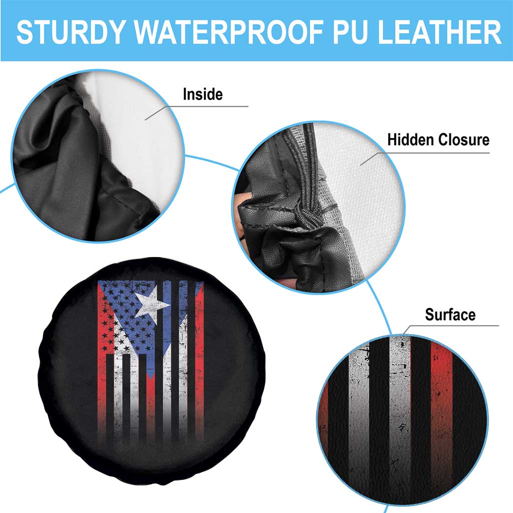 Puerto Rican American Spare Tire Cover Half Rican American Puerto Rico Pride TS11 Print Your Wear