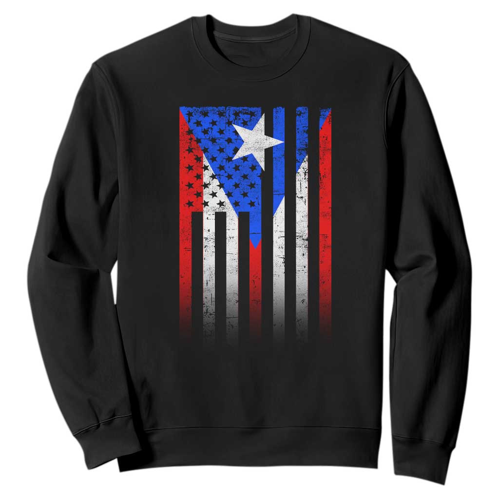 Puerto Rican American Sweatshirt Half Rican American Puerto Rico Pride TS11 Black Print Your Wear