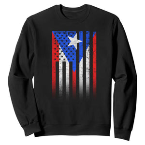 Puerto Rican American Sweatshirt Half Rican American Puerto Rico Pride TS11 Black Print Your Wear