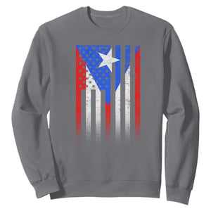 Puerto Rican American Sweatshirt Half Rican American Puerto Rico Pride TS11 Charcoal Print Your Wear