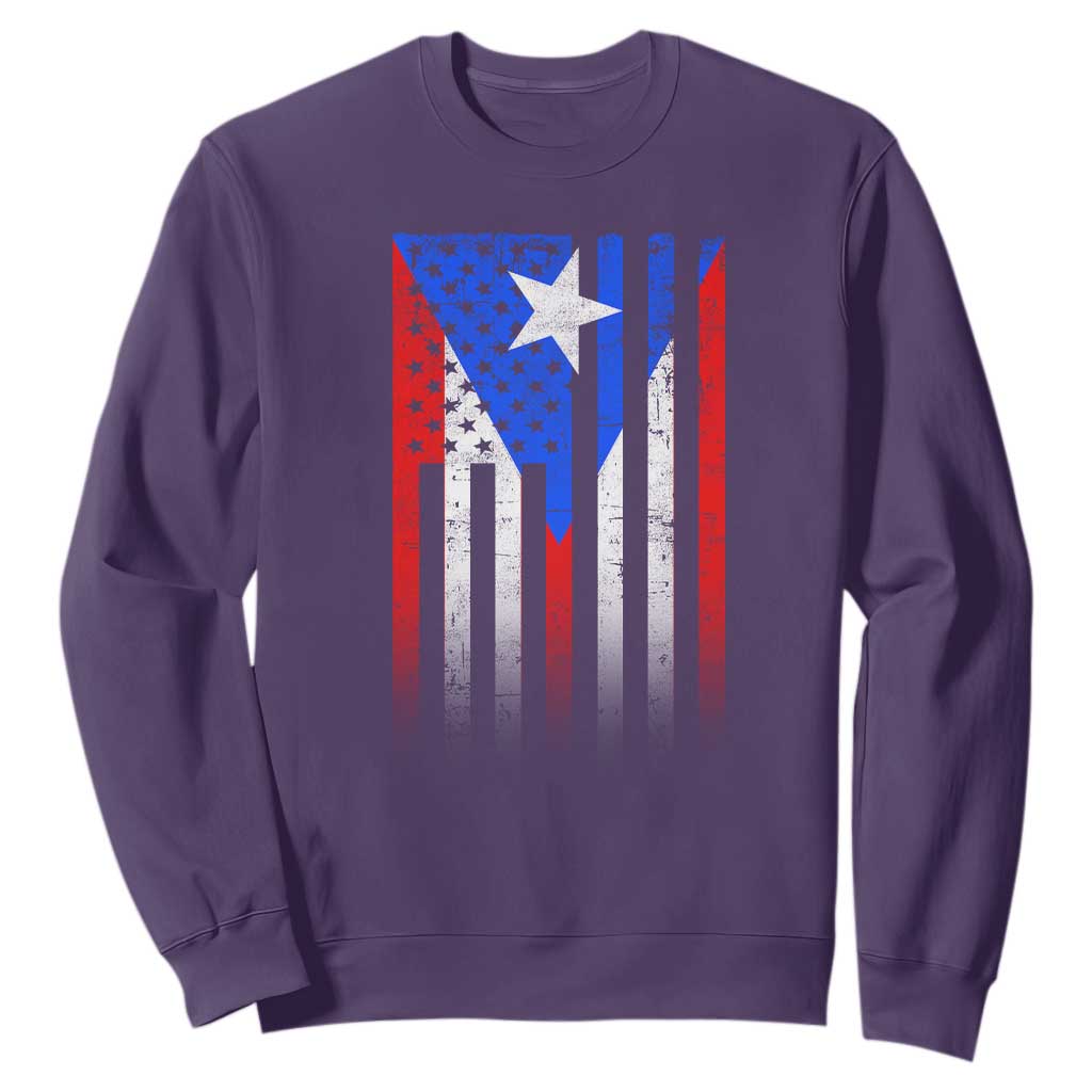 Puerto Rican American Sweatshirt Half Rican American Puerto Rico Pride TS11 Purple Print Your Wear
