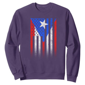 Puerto Rican American Sweatshirt Half Rican American Puerto Rico Pride TS11 Purple Print Your Wear