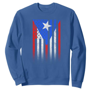 Puerto Rican American Sweatshirt Half Rican American Puerto Rico Pride TS11 Royal Blue Print Your Wear