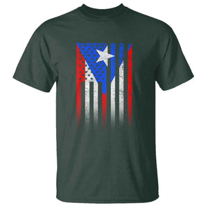 Puerto Rican American T Shirt Half Rican American Puerto Rico Pride TS11 Dark Forest Green Print Your Wear