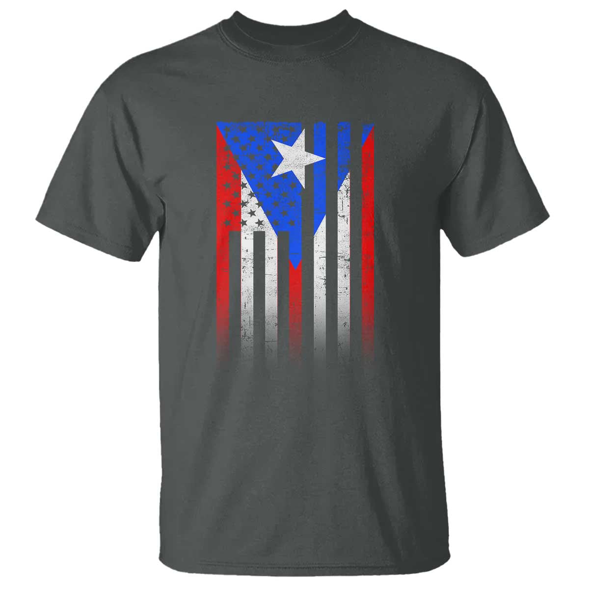 Puerto Rican American T Shirt Half Rican American Puerto Rico Pride TS11 Dark Heather Print Your Wear