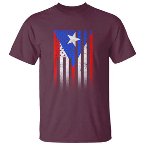 Puerto Rican American T Shirt Half Rican American Puerto Rico Pride TS11 Maroon Print Your Wear