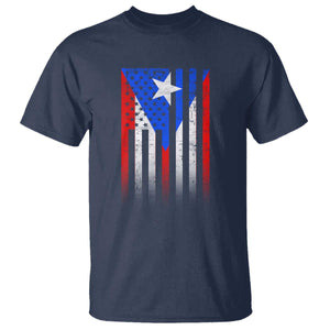 Puerto Rican American T Shirt Half Rican American Puerto Rico Pride TS11 Navy Print Your Wear